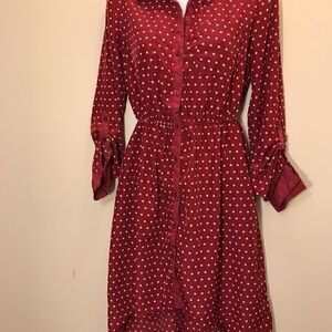 Silky long sleeved S dress with cut out back!!